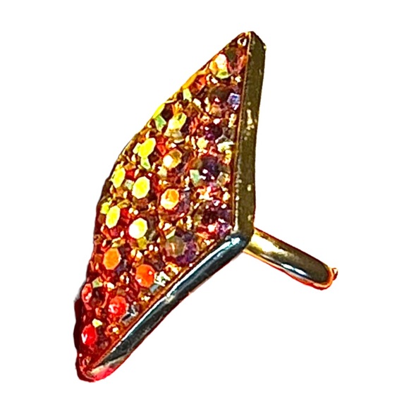 RARE VINTAGE 1950s PINK RHINESTONES Cocktail Ring JUDY LEE JEWELRY - Picture 6 of 15